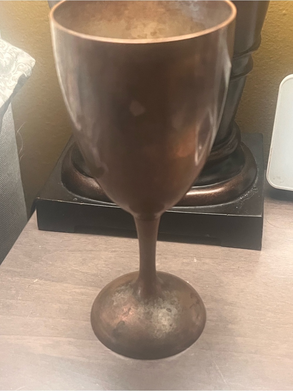 Vintage Metal Goblet in Aged Bronze Finish